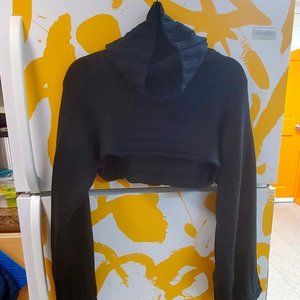Pullover Turtleneck Shrug Bolero Super Crop with Dramatic Long Bell Sleeves
